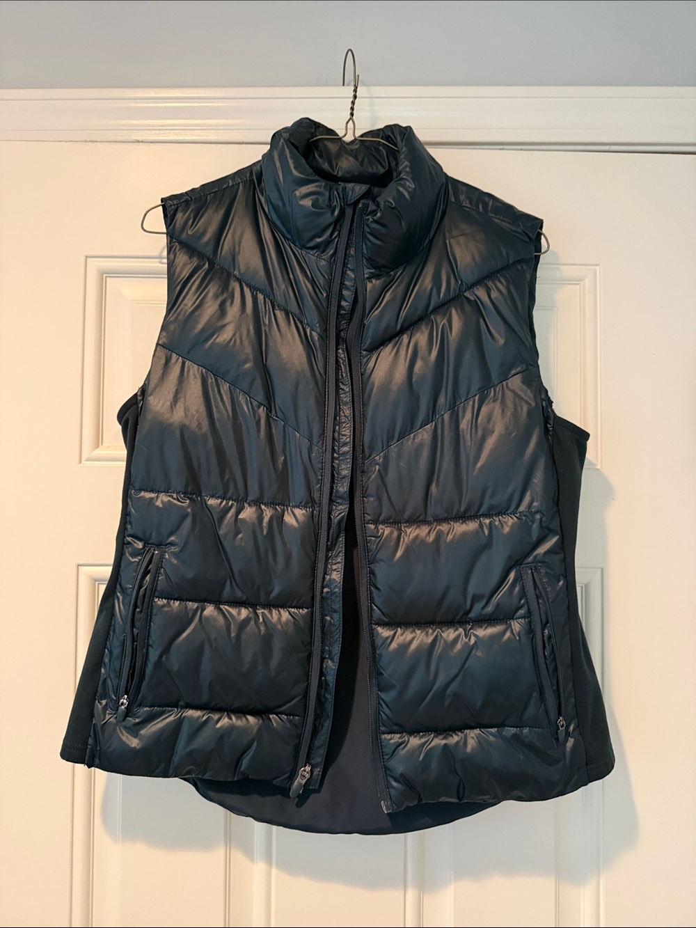 Women's Forest Green Quilted Puffer Vest with High Collar - Tek Gear